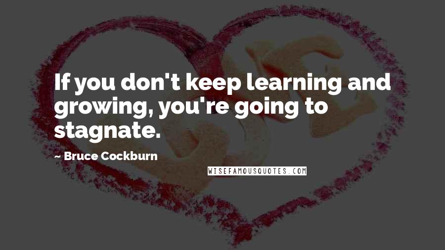 Bruce Cockburn Quotes: If you don't keep learning and growing, you're going to stagnate.