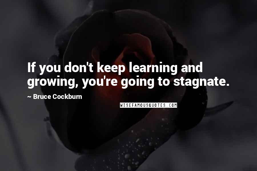 Bruce Cockburn Quotes: If you don't keep learning and growing, you're going to stagnate.