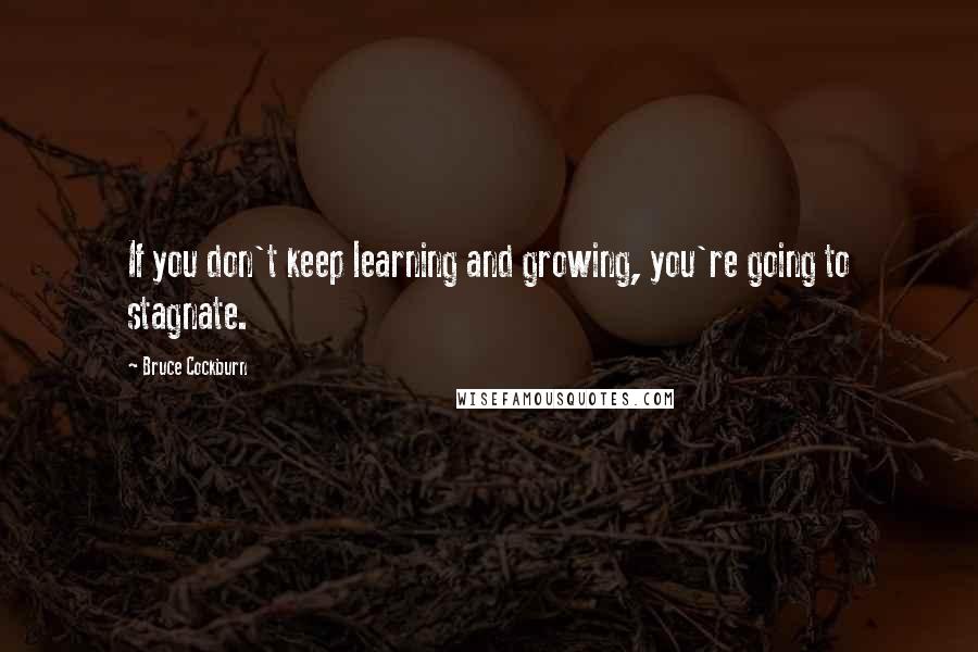 Bruce Cockburn Quotes: If you don't keep learning and growing, you're going to stagnate.