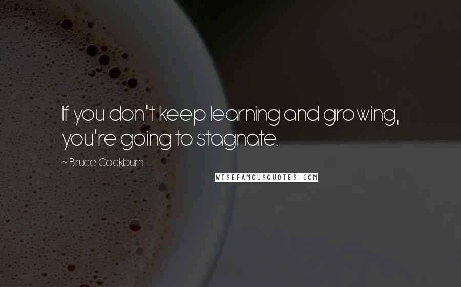 Bruce Cockburn Quotes: If you don't keep learning and growing, you're going to stagnate.