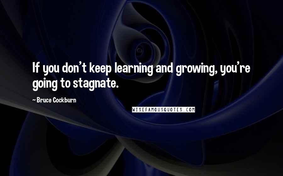 Bruce Cockburn Quotes: If you don't keep learning and growing, you're going to stagnate.