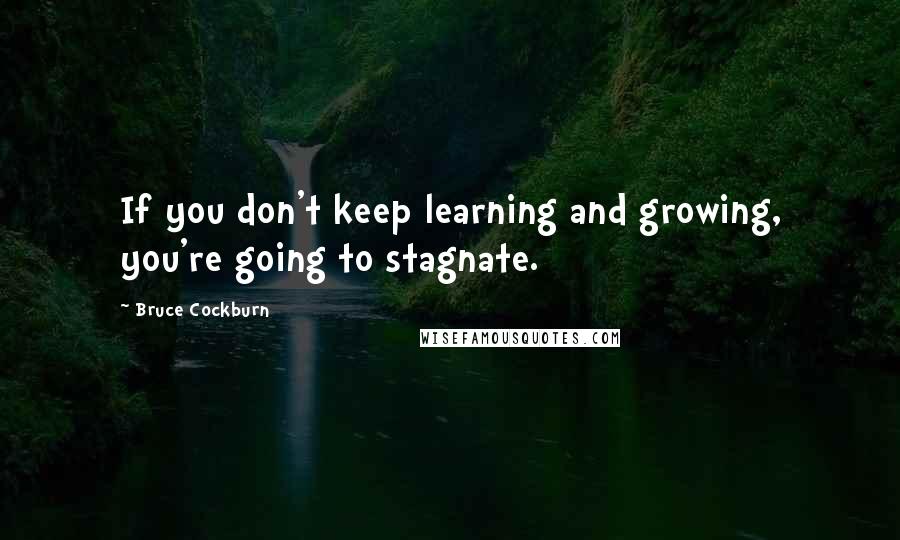 Bruce Cockburn Quotes: If you don't keep learning and growing, you're going to stagnate.