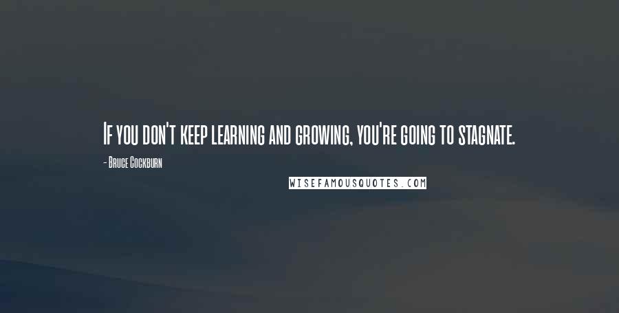 Bruce Cockburn Quotes: If you don't keep learning and growing, you're going to stagnate.