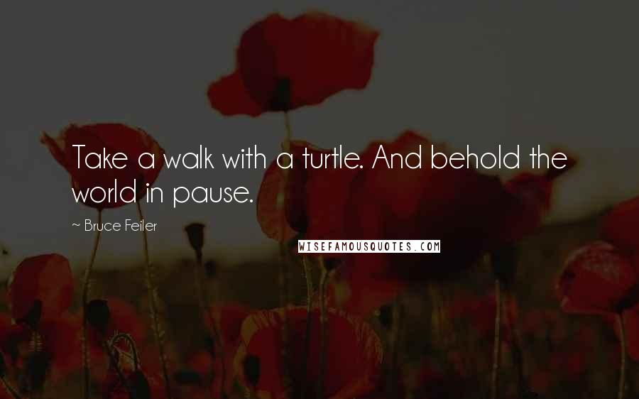 Bruce Feiler Quotes: Take a walk with a turtle. And behold the world in pause.