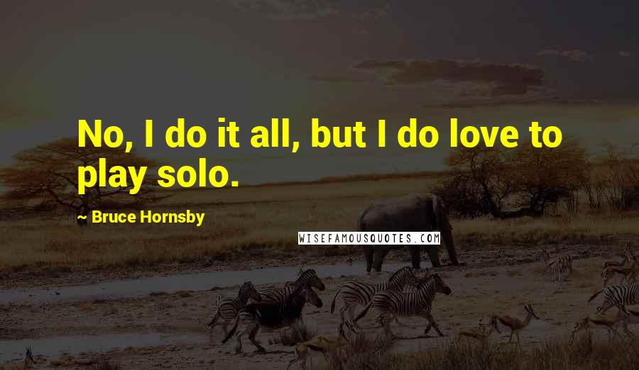 Bruce Hornsby Quotes: No, I do it all, but I do love to play solo.