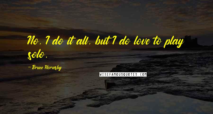 Bruce Hornsby Quotes: No, I do it all, but I do love to play solo.