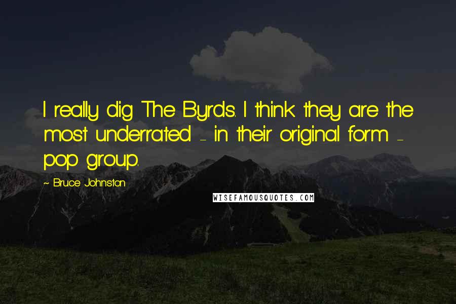 Bruce Johnston Quotes: I really dig The Byrds. I think they are the most underrated - in their original form - pop group.