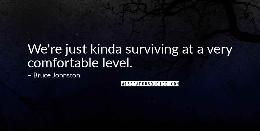 Bruce Johnston Quotes: We're just kinda surviving at a very comfortable level.