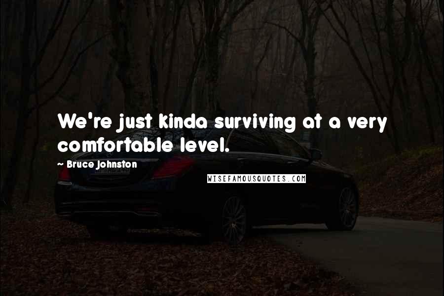 Bruce Johnston Quotes: We're just kinda surviving at a very comfortable level.