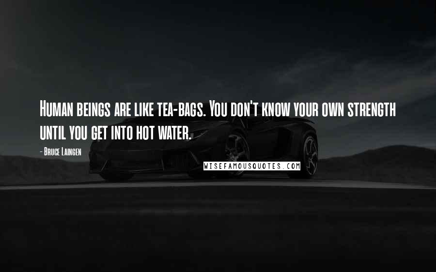 Bruce Laingen Quotes: Human beings are like tea-bags. You don't know your own strength until you get into hot water.