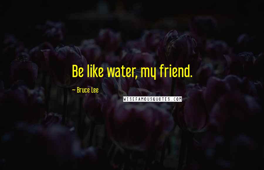 Bruce Lee Quotes: Be like water, my friend.