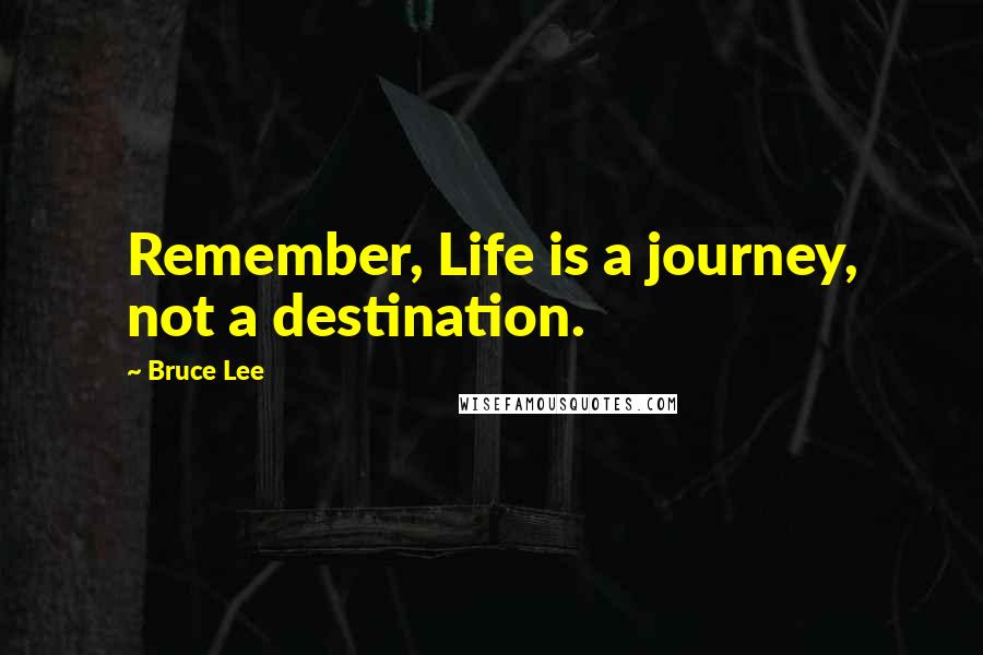 Bruce Lee Quotes: Remember, Life is a journey, not a destination.