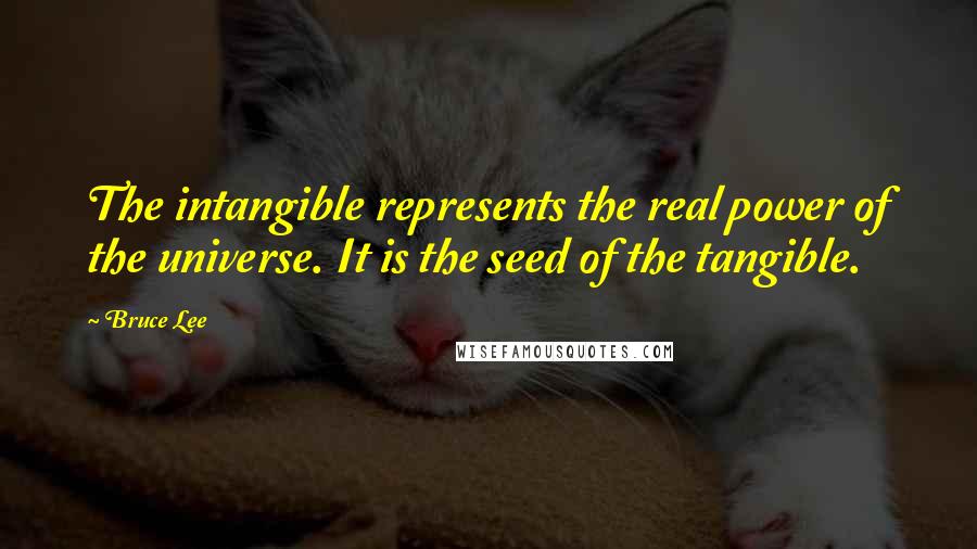 Bruce Lee Quotes: The intangible represents the real power of the universe. It is the seed of the tangible.