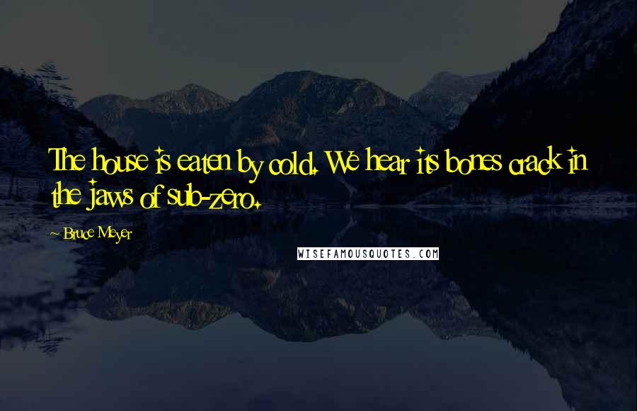 Bruce Meyer Quotes: The house is eaten by cold. We hear its bones crack in the jaws of sub-zero.