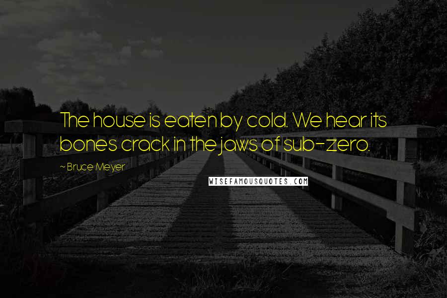 Bruce Meyer Quotes: The house is eaten by cold. We hear its bones crack in the jaws of sub-zero.