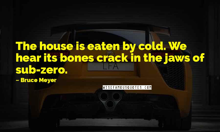 Bruce Meyer Quotes: The house is eaten by cold. We hear its bones crack in the jaws of sub-zero.