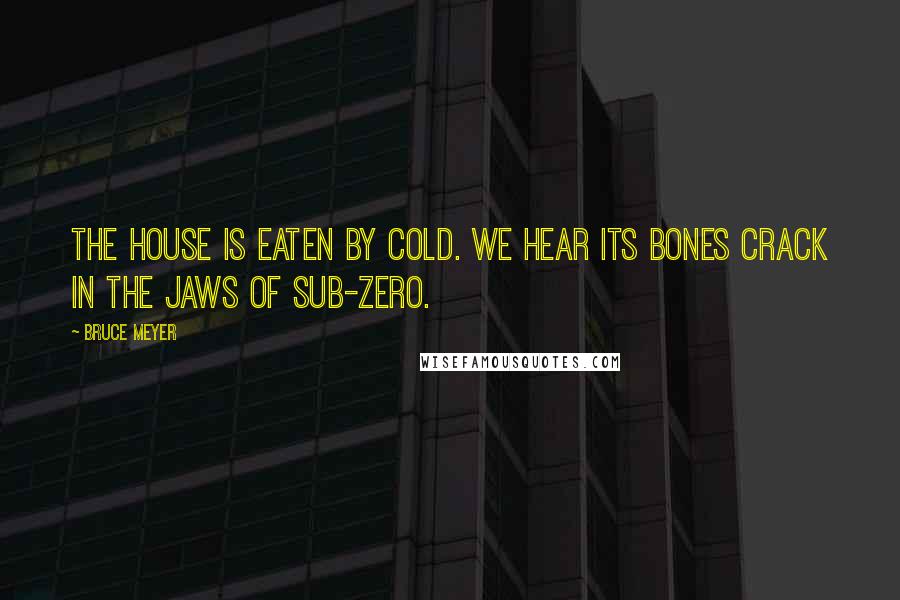 Bruce Meyer Quotes: The house is eaten by cold. We hear its bones crack in the jaws of sub-zero.