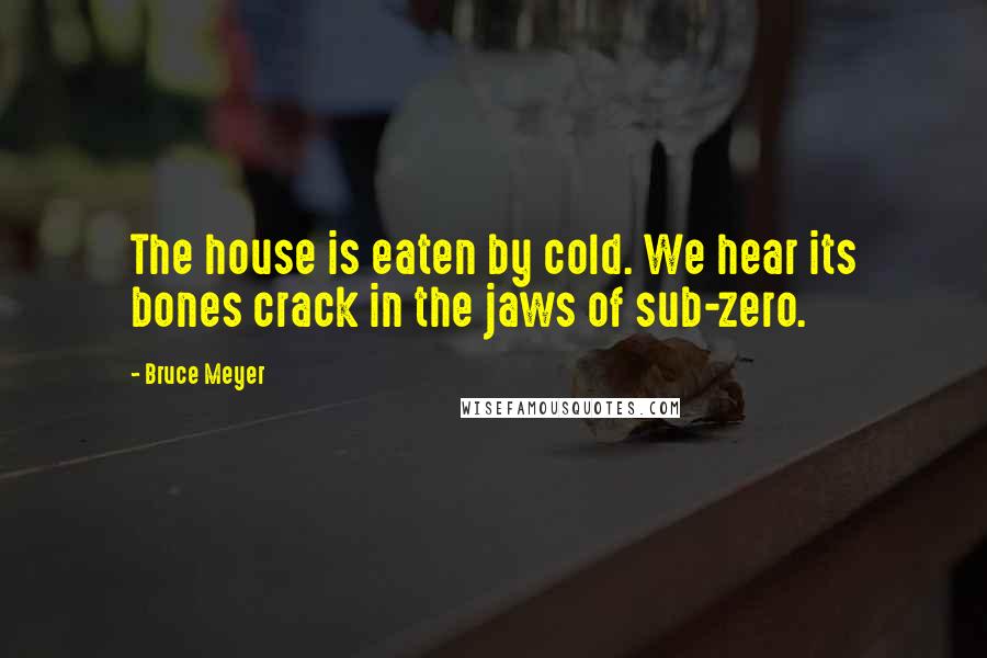 Bruce Meyer Quotes: The house is eaten by cold. We hear its bones crack in the jaws of sub-zero.