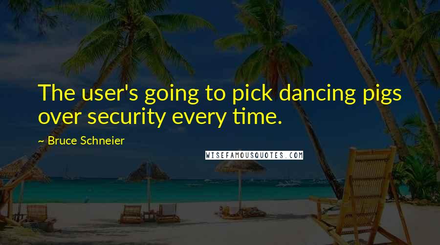 Bruce Schneier Quotes: The user's going to pick dancing pigs over security every time.