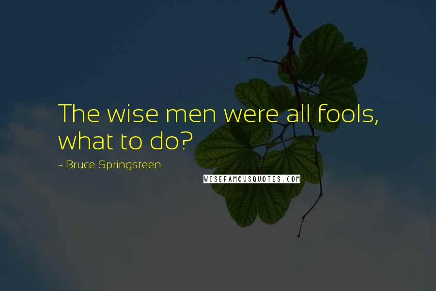 Bruce Springsteen Quotes: The wise men were all fools, what to do?