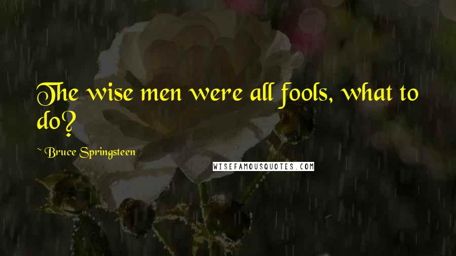 Bruce Springsteen Quotes: The wise men were all fools, what to do?