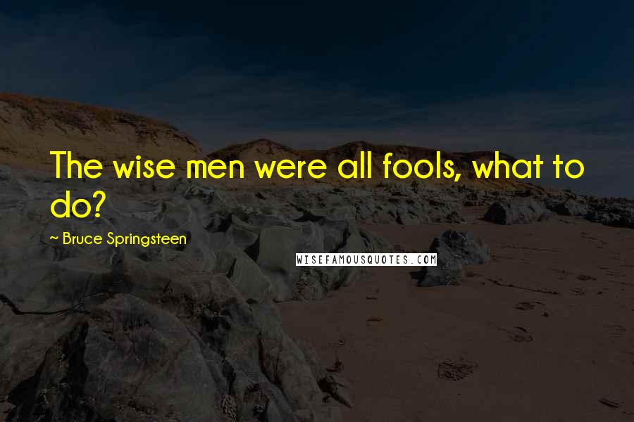 Bruce Springsteen Quotes: The wise men were all fools, what to do?