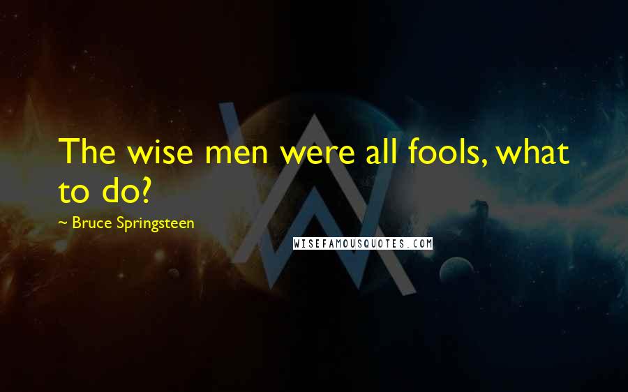 Bruce Springsteen Quotes: The wise men were all fools, what to do?