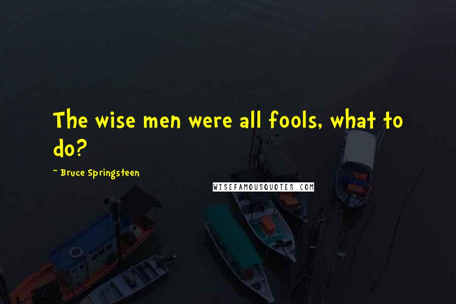 Bruce Springsteen Quotes: The wise men were all fools, what to do?