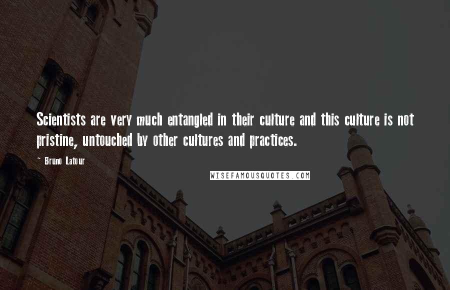 Bruno Latour Quotes: Scientists are very much entangled in their culture and this culture is not pristine, untouched by other cultures and practices.