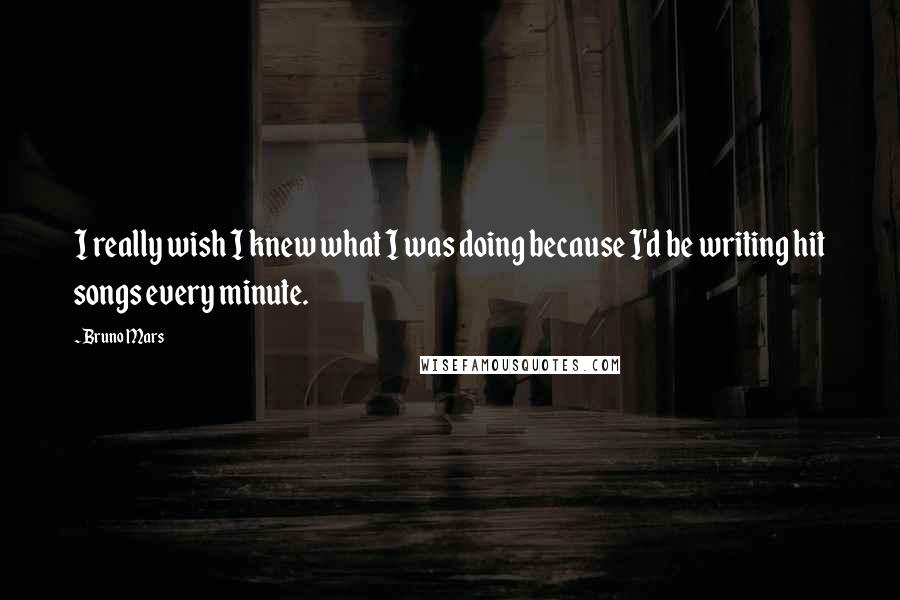 Bruno Mars Quotes: I really wish I knew what I was doing because I'd be writing hit songs every minute.