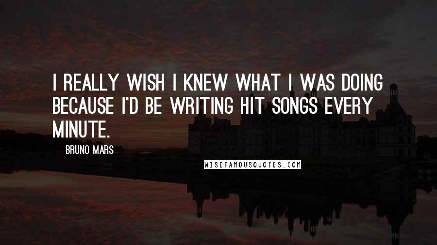 Bruno Mars Quotes: I really wish I knew what I was doing because I'd be writing hit songs every minute.
