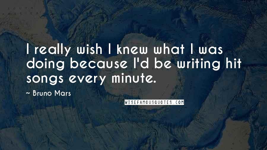 Bruno Mars Quotes: I really wish I knew what I was doing because I'd be writing hit songs every minute.