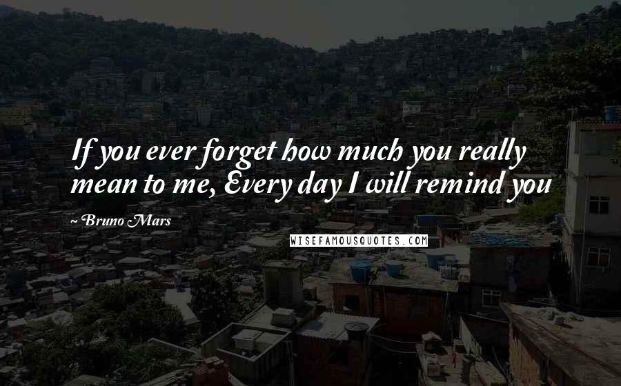 Bruno Mars Quotes: If you ever forget how much you really mean to me, Every day I will remind you
