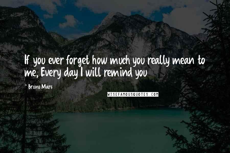 Bruno Mars Quotes: If you ever forget how much you really mean to me, Every day I will remind you