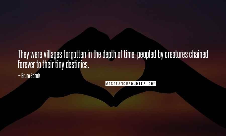 Bruno Schulz Quotes: They were villages forgotten in the depth of time, peopled by creatures chained forever to their tiny destinies.