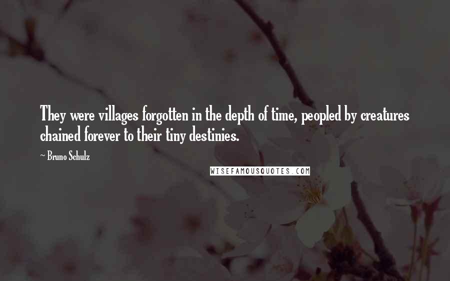 Bruno Schulz Quotes: They were villages forgotten in the depth of time, peopled by creatures chained forever to their tiny destinies.