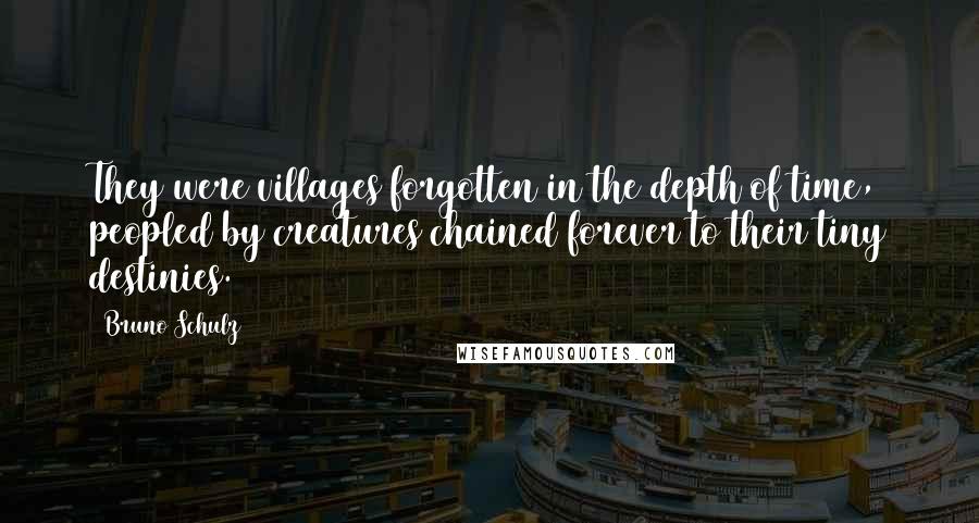 Bruno Schulz Quotes: They were villages forgotten in the depth of time, peopled by creatures chained forever to their tiny destinies.