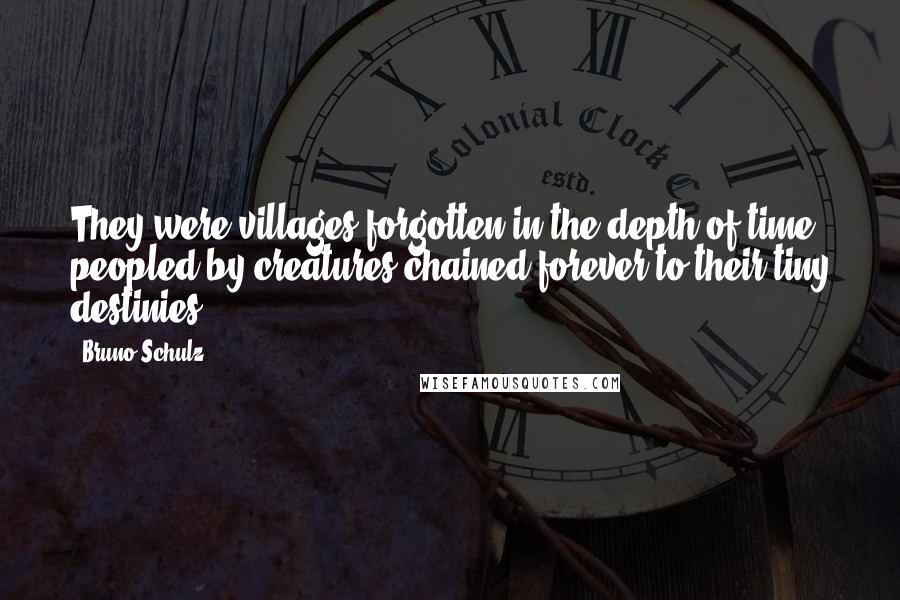 Bruno Schulz Quotes: They were villages forgotten in the depth of time, peopled by creatures chained forever to their tiny destinies.