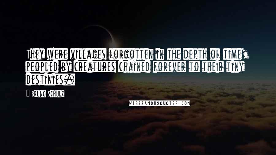 Bruno Schulz Quotes: They were villages forgotten in the depth of time, peopled by creatures chained forever to their tiny destinies.