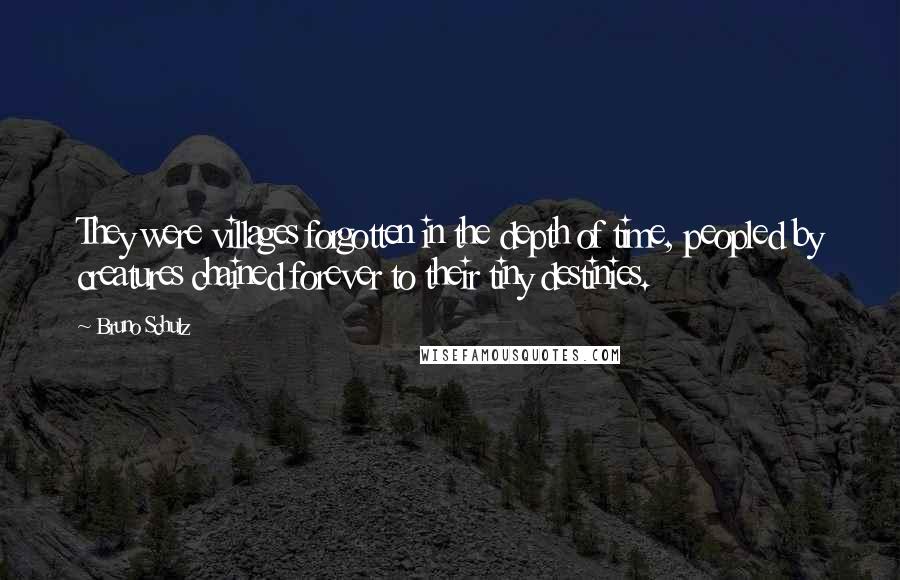 Bruno Schulz Quotes: They were villages forgotten in the depth of time, peopled by creatures chained forever to their tiny destinies.