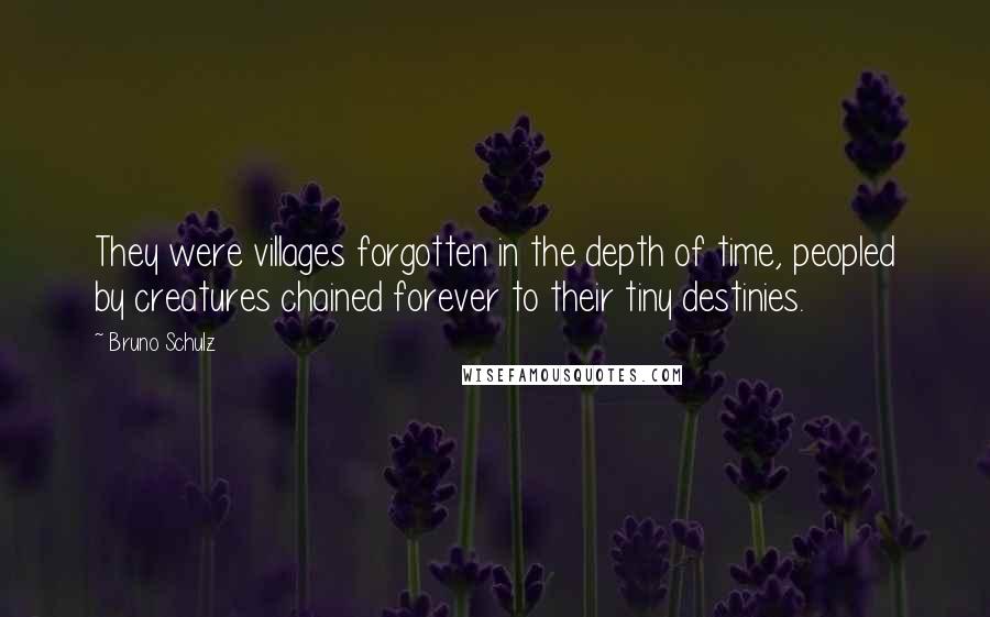 Bruno Schulz Quotes: They were villages forgotten in the depth of time, peopled by creatures chained forever to their tiny destinies.