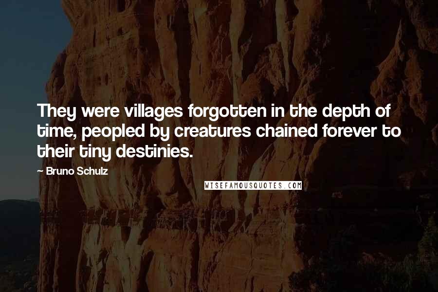 Bruno Schulz Quotes: They were villages forgotten in the depth of time, peopled by creatures chained forever to their tiny destinies.