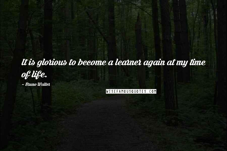 Bruno Walter Quotes: It is glorious to become a learner again at my time of life.