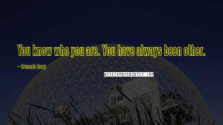 Brunonia Barry Quotes: You know who you are. You have always been other.