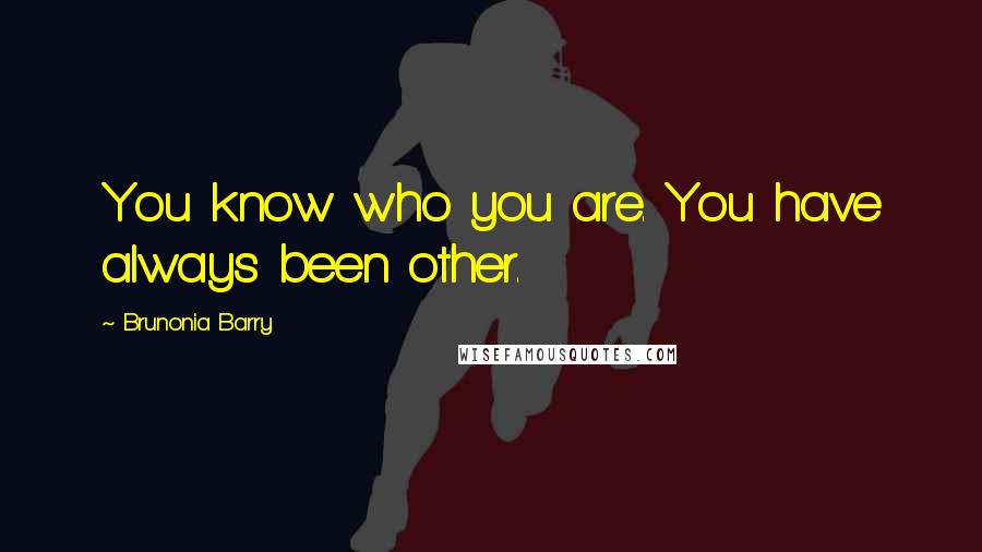 Brunonia Barry Quotes: You know who you are. You have always been other.