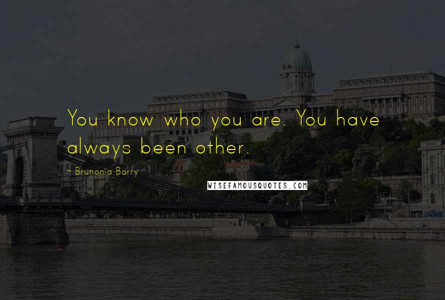 Brunonia Barry Quotes: You know who you are. You have always been other.
