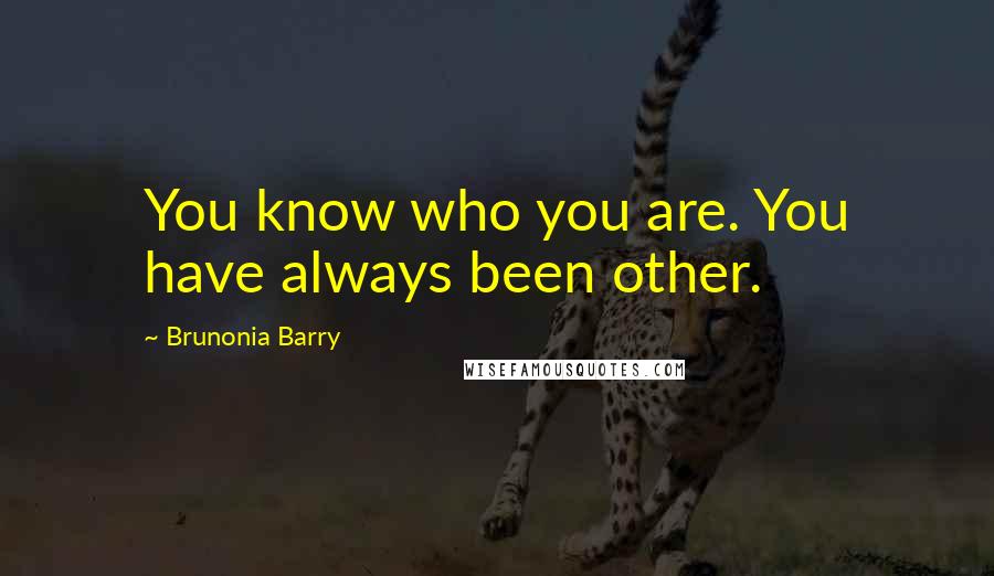 Brunonia Barry Quotes: You know who you are. You have always been other.
