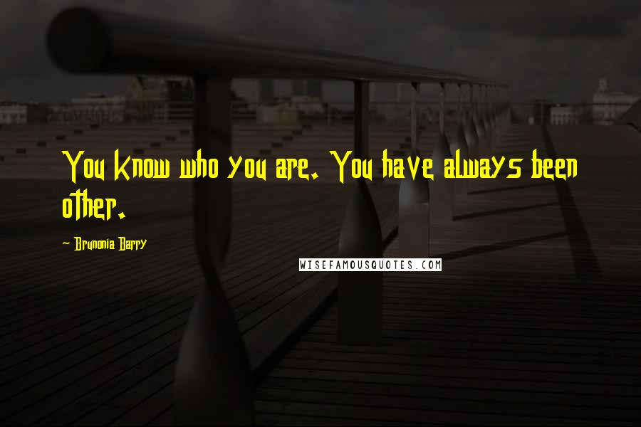 Brunonia Barry Quotes: You know who you are. You have always been other.