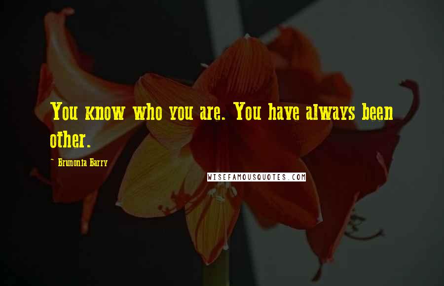Brunonia Barry Quotes: You know who you are. You have always been other.