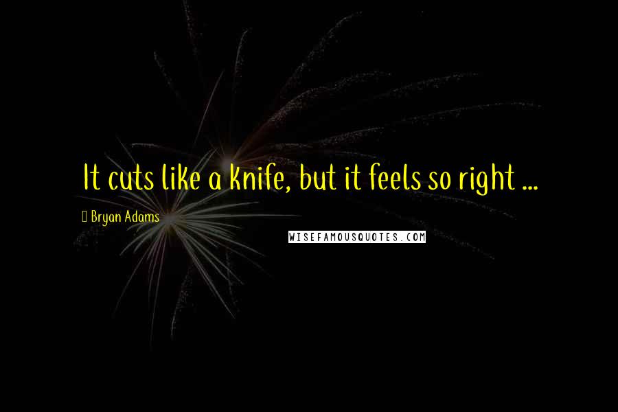 Bryan Adams Quotes: It cuts like a knife, but it feels so right ...